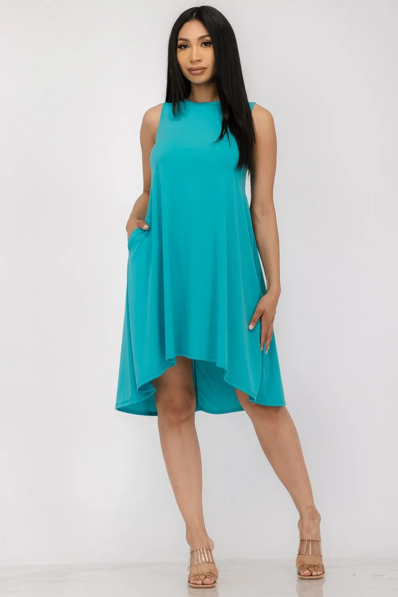 HH696X-SL - RELAXED FIT SLEEVELESS DRESS