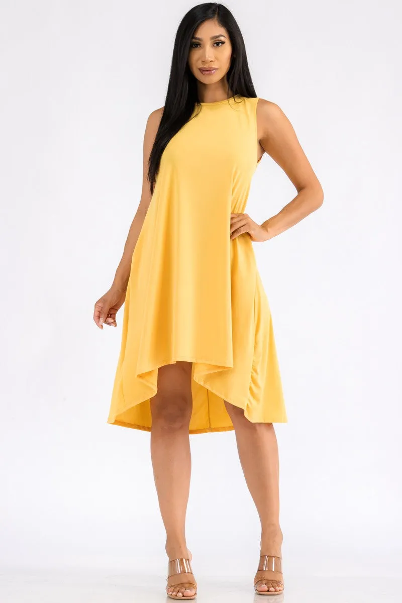 HH696X-SL - RELAXED FIT SLEEVELESS DRESS