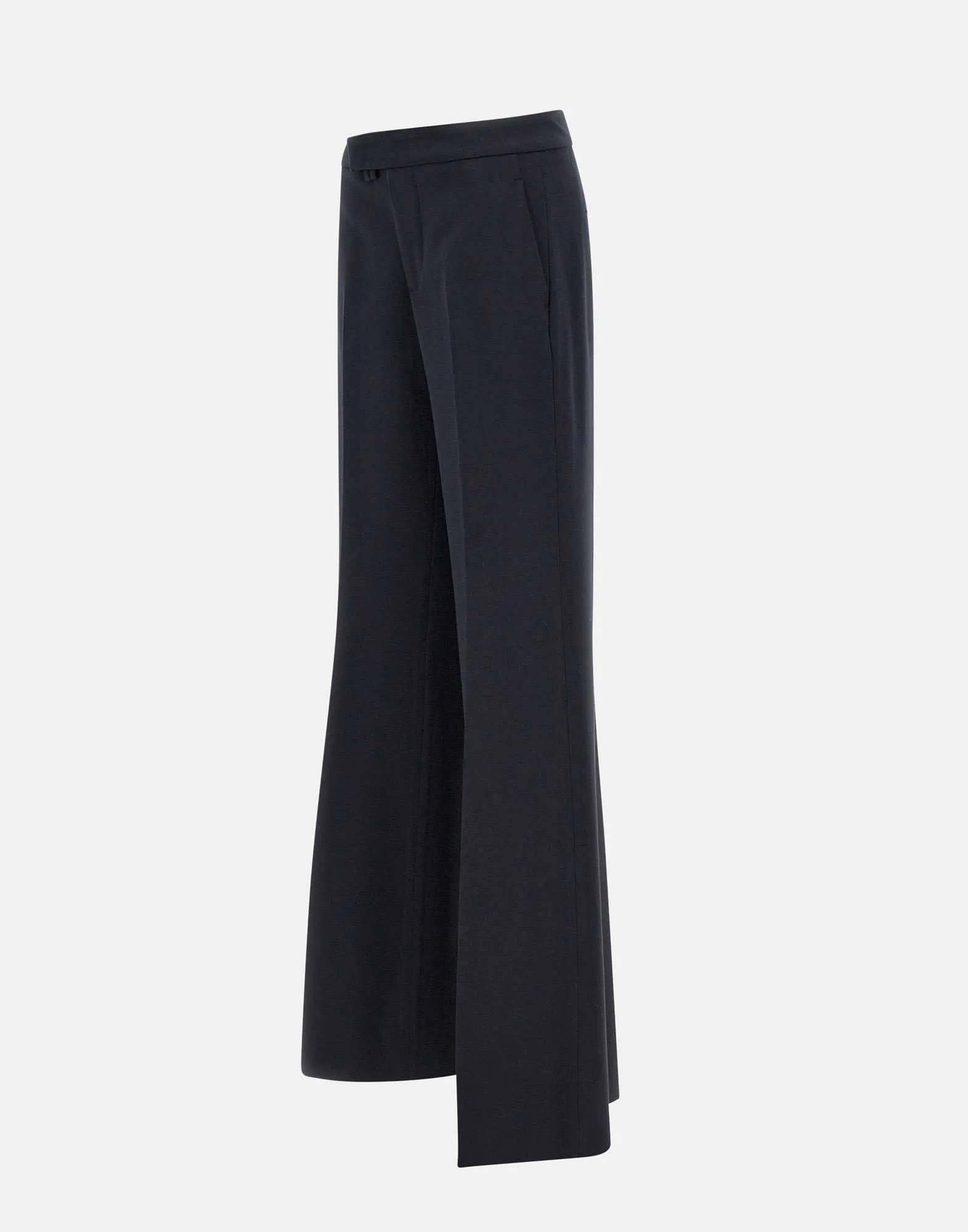 High Waist Blue Wool Trousers