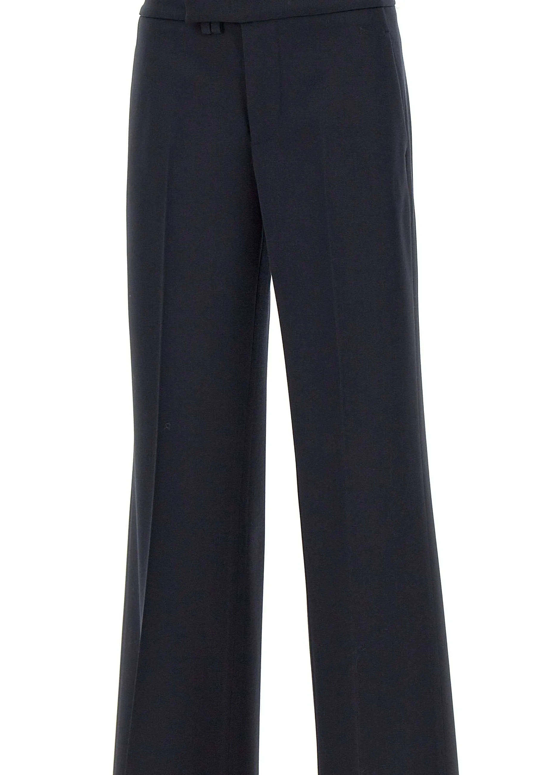 High Waist Blue Wool Trousers