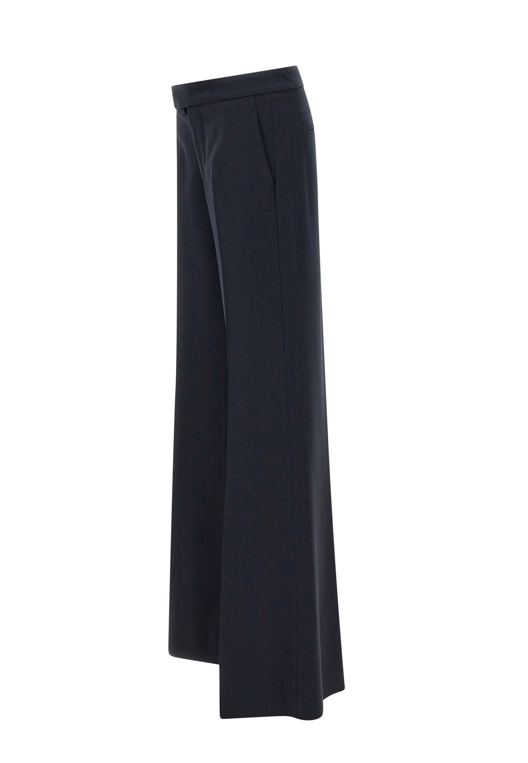 High Waist Blue Wool Trousers