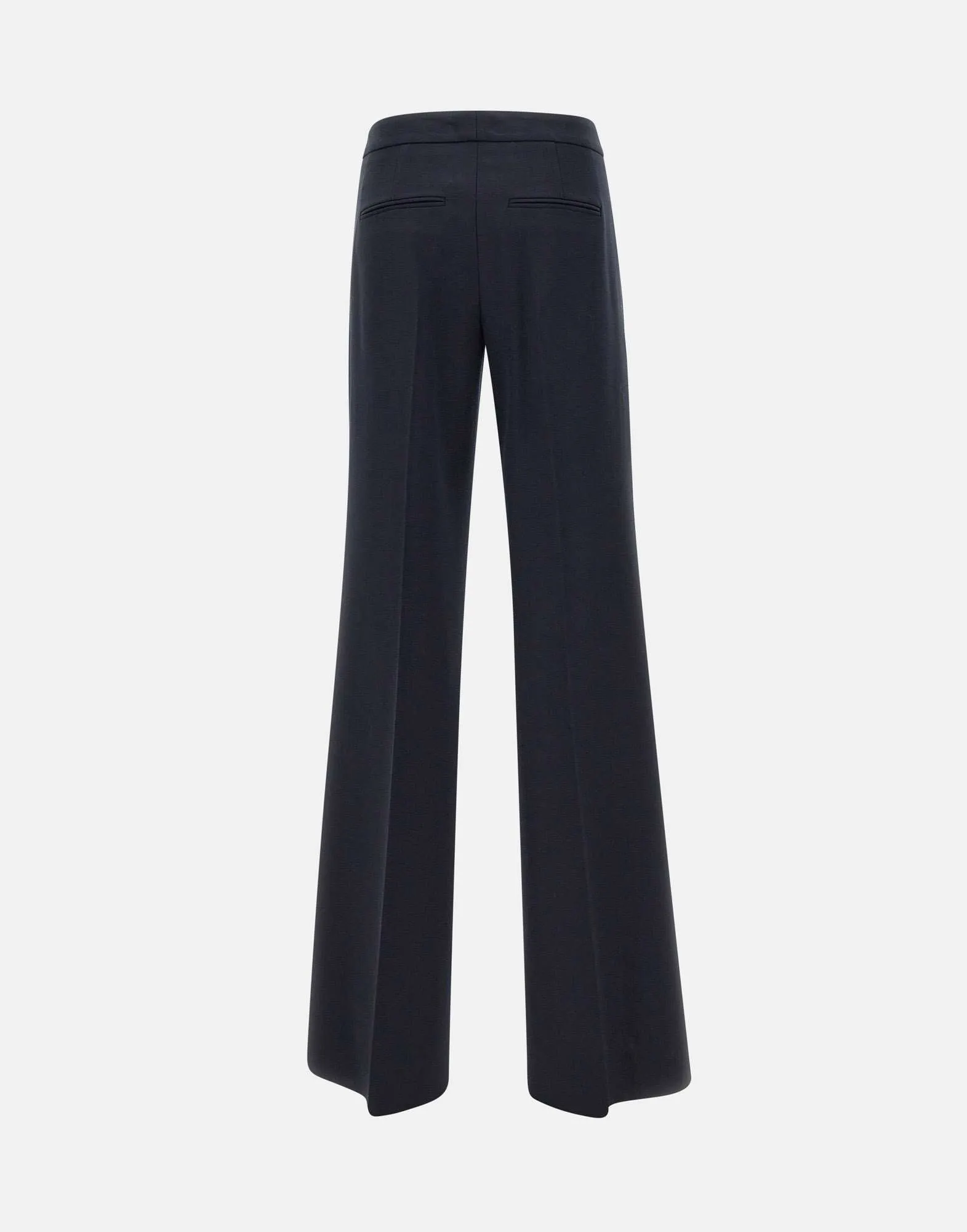 High Waist Blue Wool Trousers