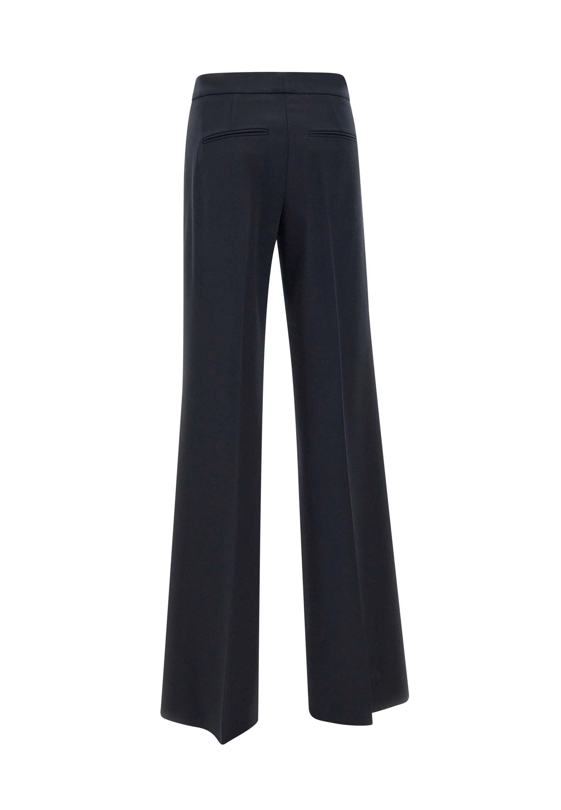 High Waist Blue Wool Trousers