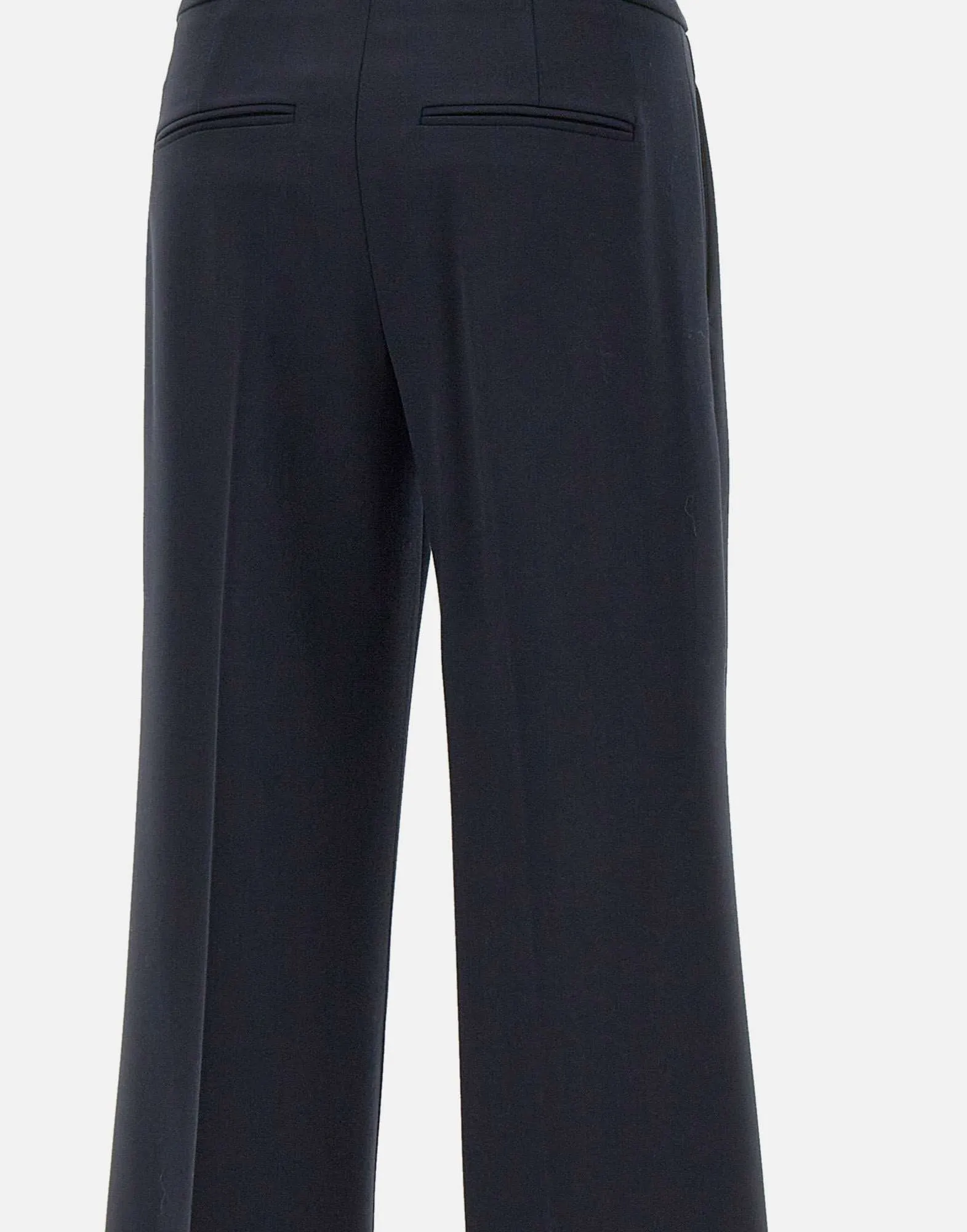 High Waist Blue Wool Trousers