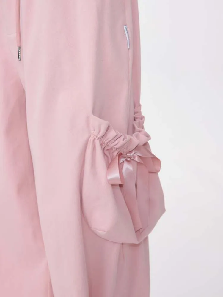 High Waist Ribbon Pocket Wide Leg Pants【s0000007138】