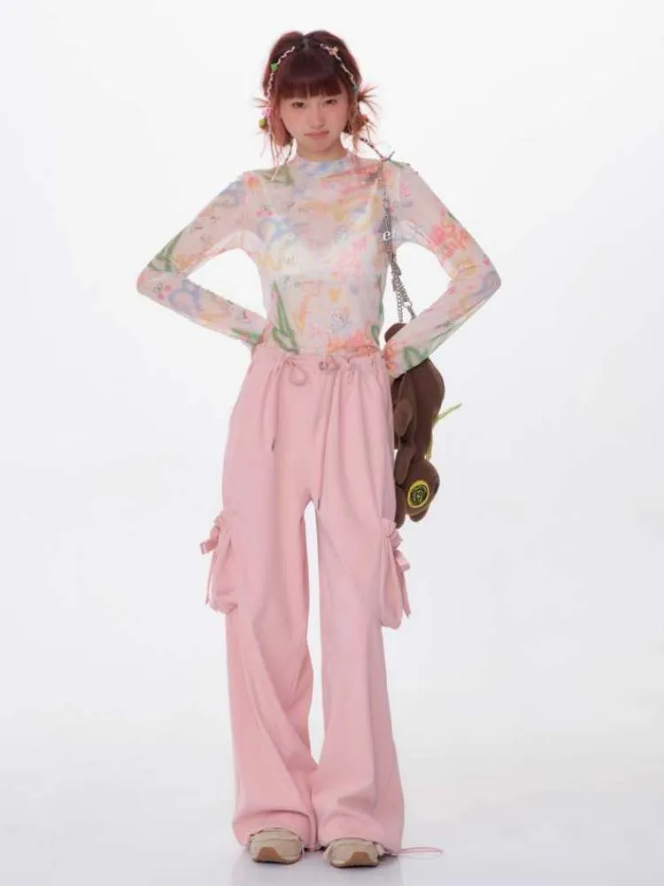 High Waist Ribbon Pocket Wide Leg Pants【s0000007138】
