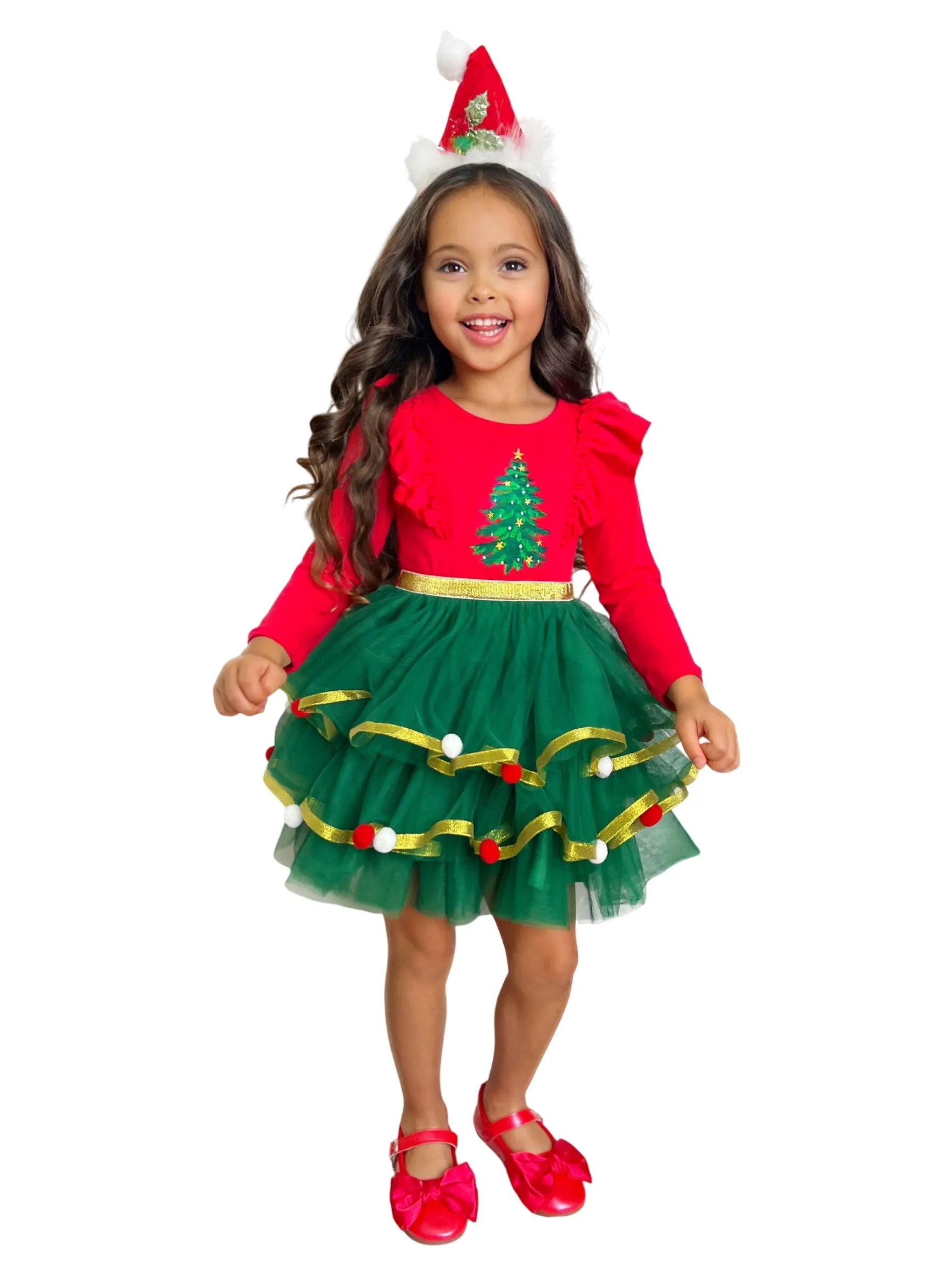 Holiday Cheers Christmas Tree Tutu Dress