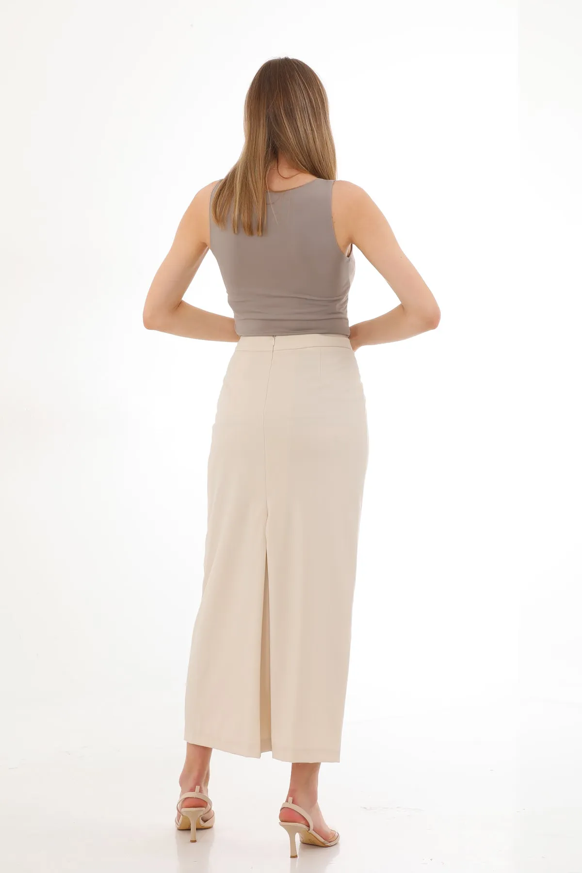 KA Pencil Skirt Light Beige