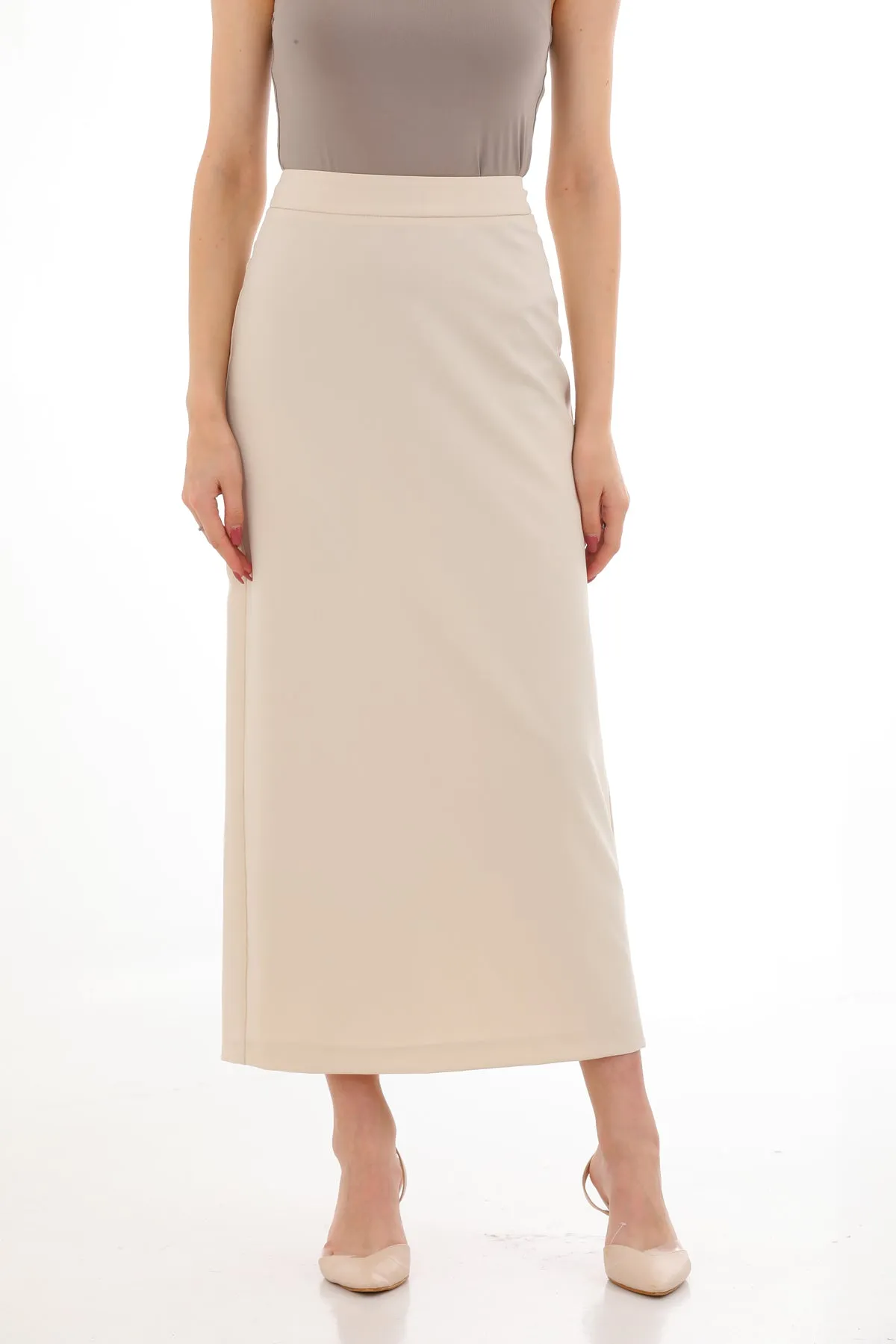 KA Pencil Skirt Light Beige