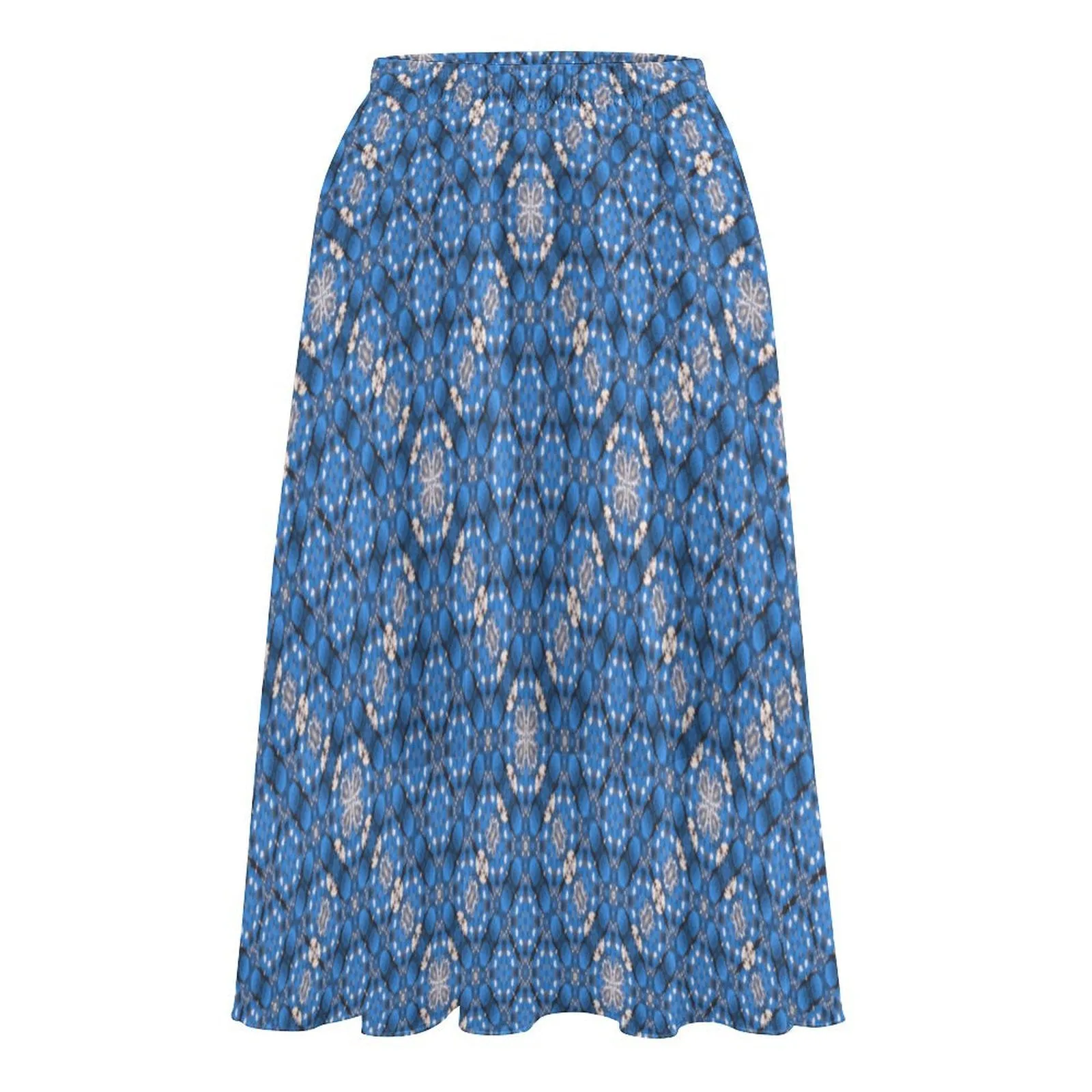 Layered Chiffon Skirt Blue Plaid