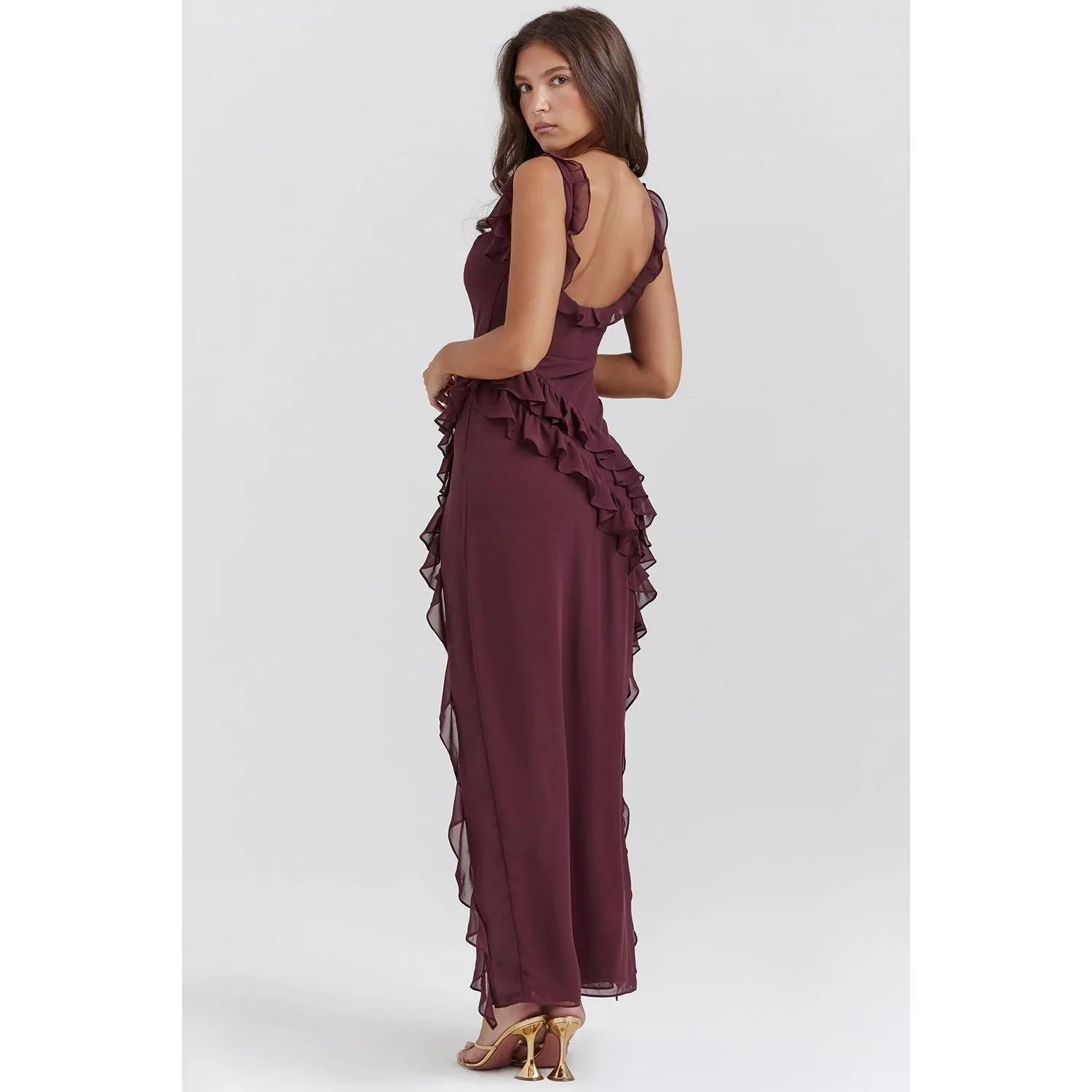 Lieselotte Kleid - Elegantes Sommerkleid mit Rüschen und Schlitz
