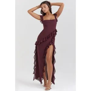 Lieselotte Kleid - Elegantes Sommerkleid mit Rüschen und Schlitz