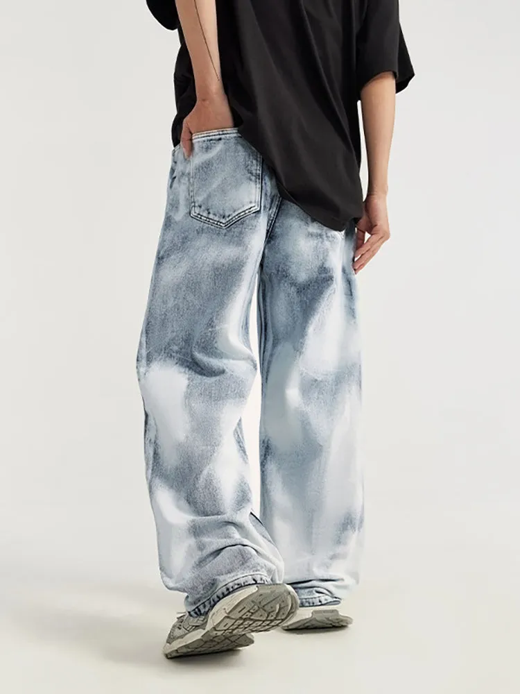 Loose-Fitting Gradient Swoosh Jeans