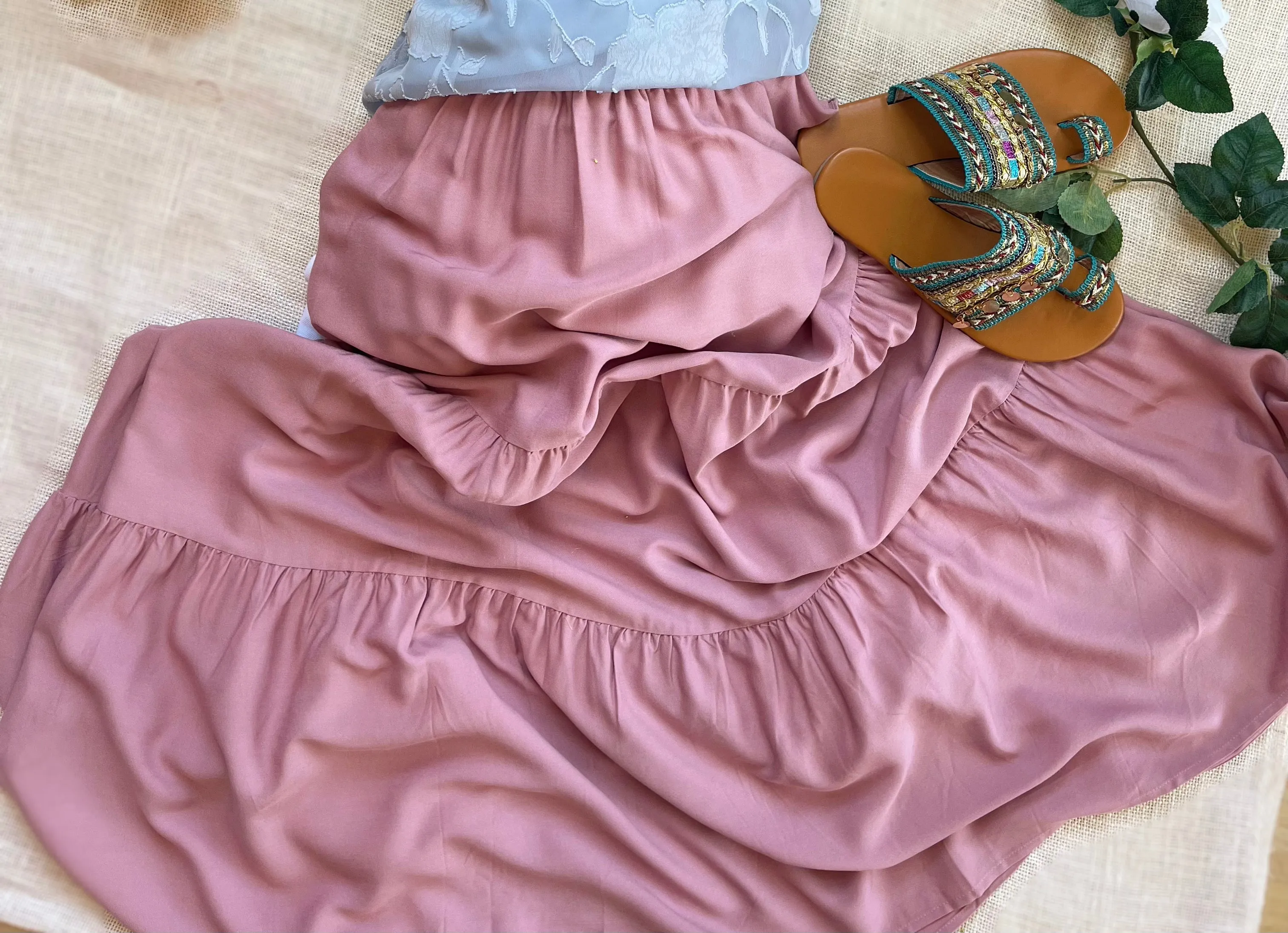 Mad For Mauve Layered Maxi Skirt
