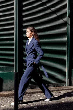 Mazarine High-Waist Trousers Navy