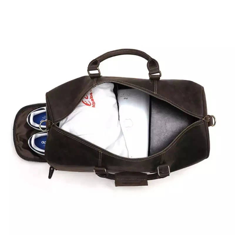 Men's Crazy Horse Leather Duffle Bag