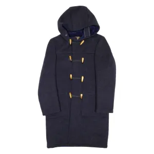 Mens Duffle Coat Blue Wool Hooded S