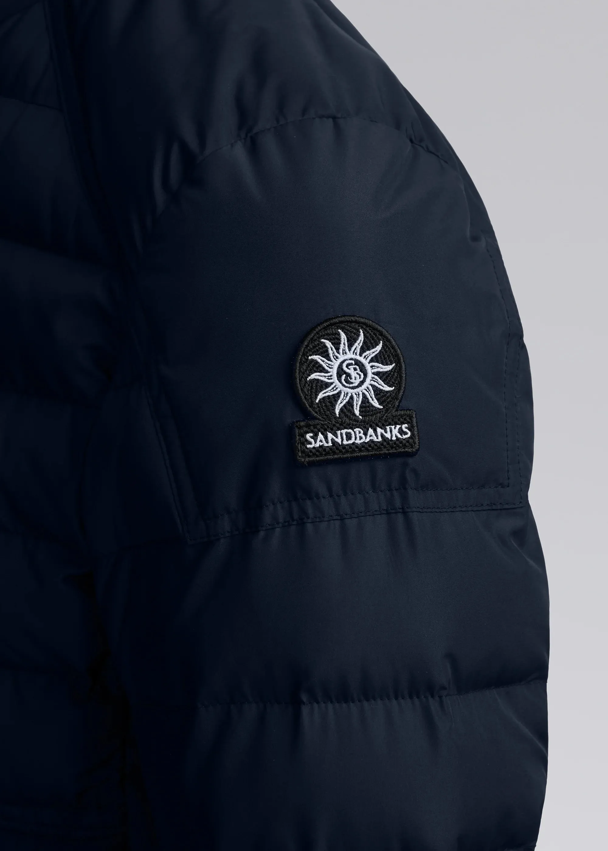 Men's Sandbanks Navy Biker Micro Puffer Jacket