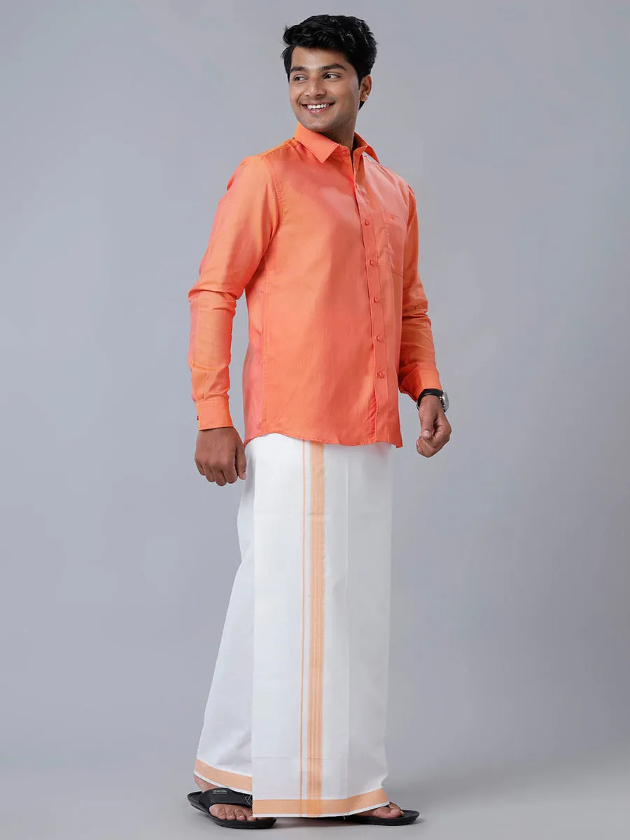 Mens Single Dhoti with Matching Shirt Combo C102