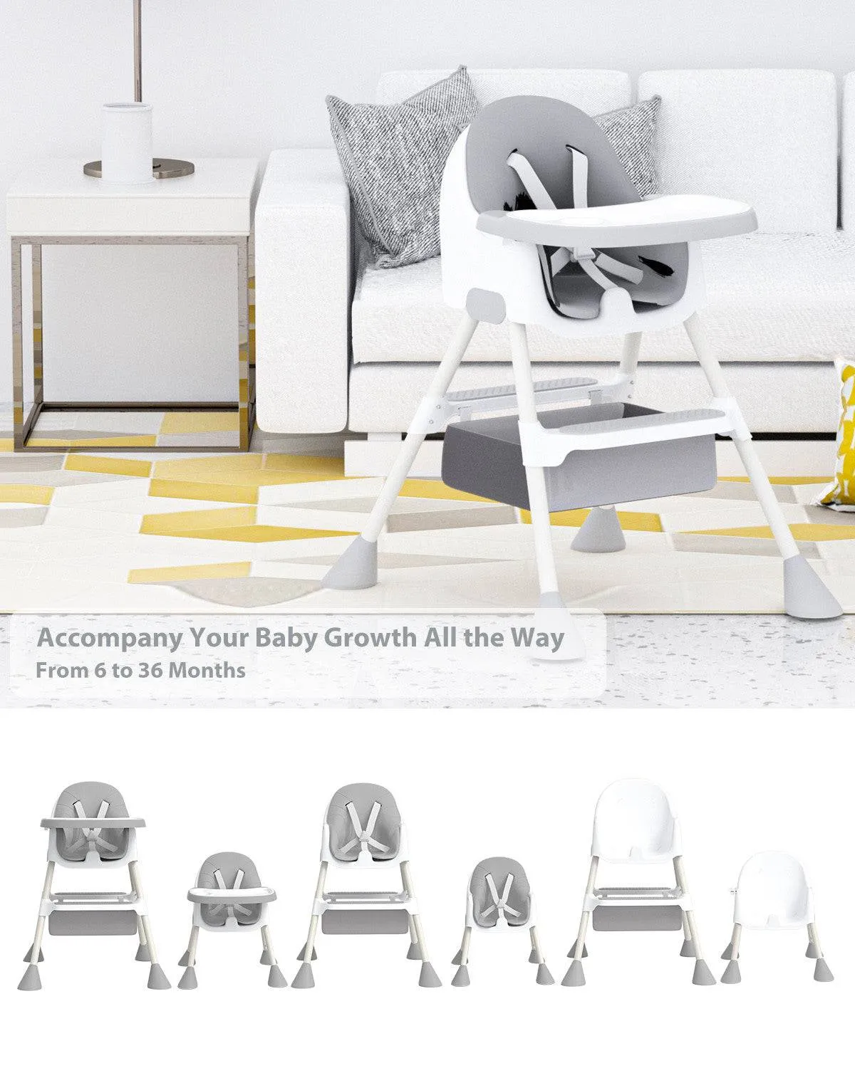 Multi-Functional Adjustable High Chair