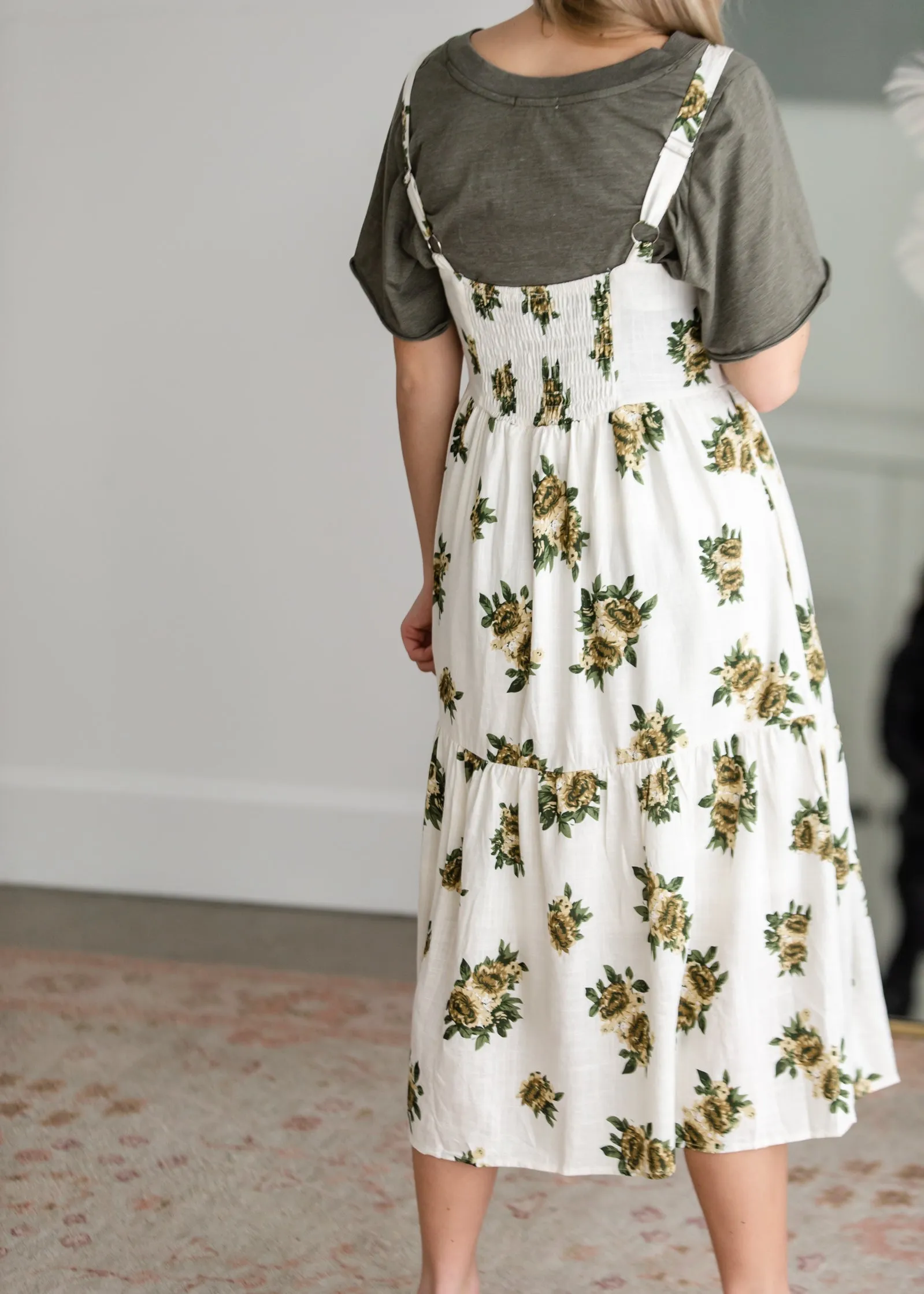 Overall Button Down Print Dress - FINAL SALE
