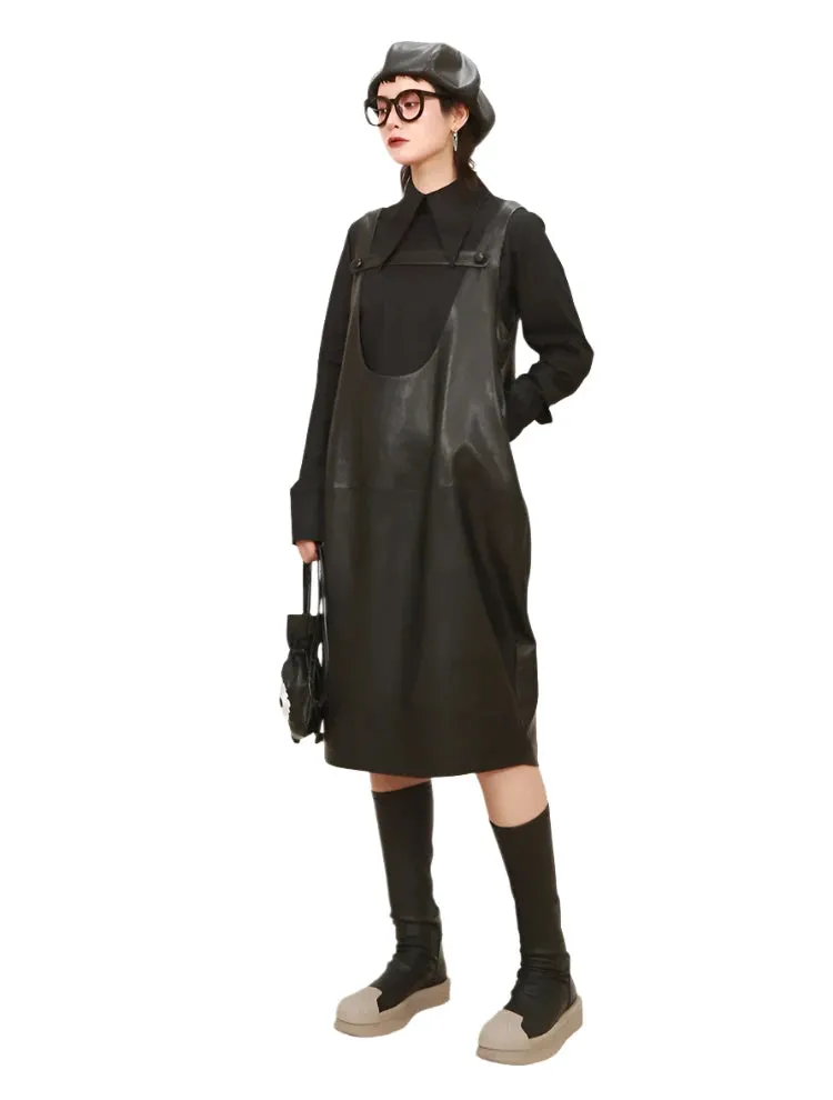 Overall Leather Dress