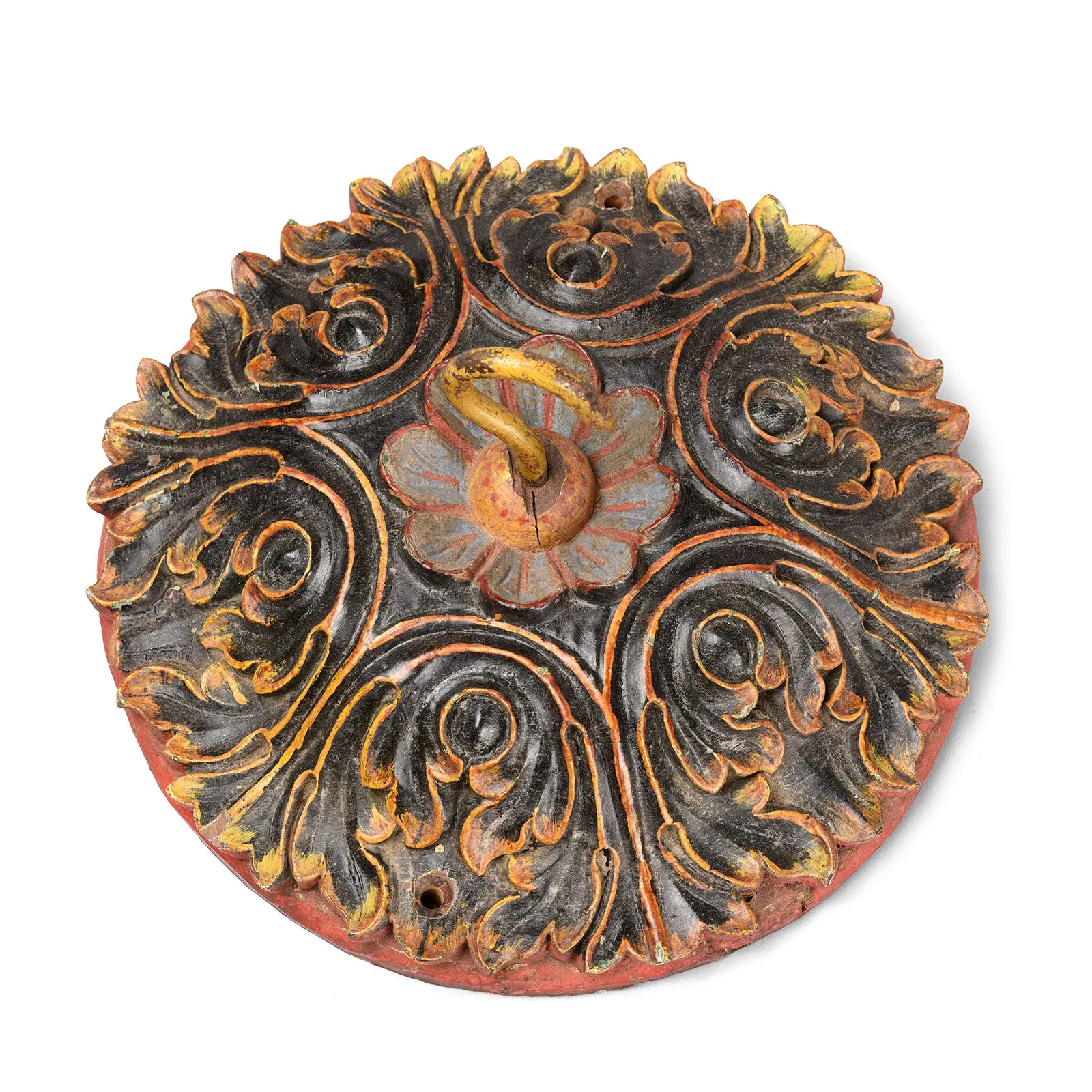 Painted Ceiling Rose From Bikaner - 19th Century