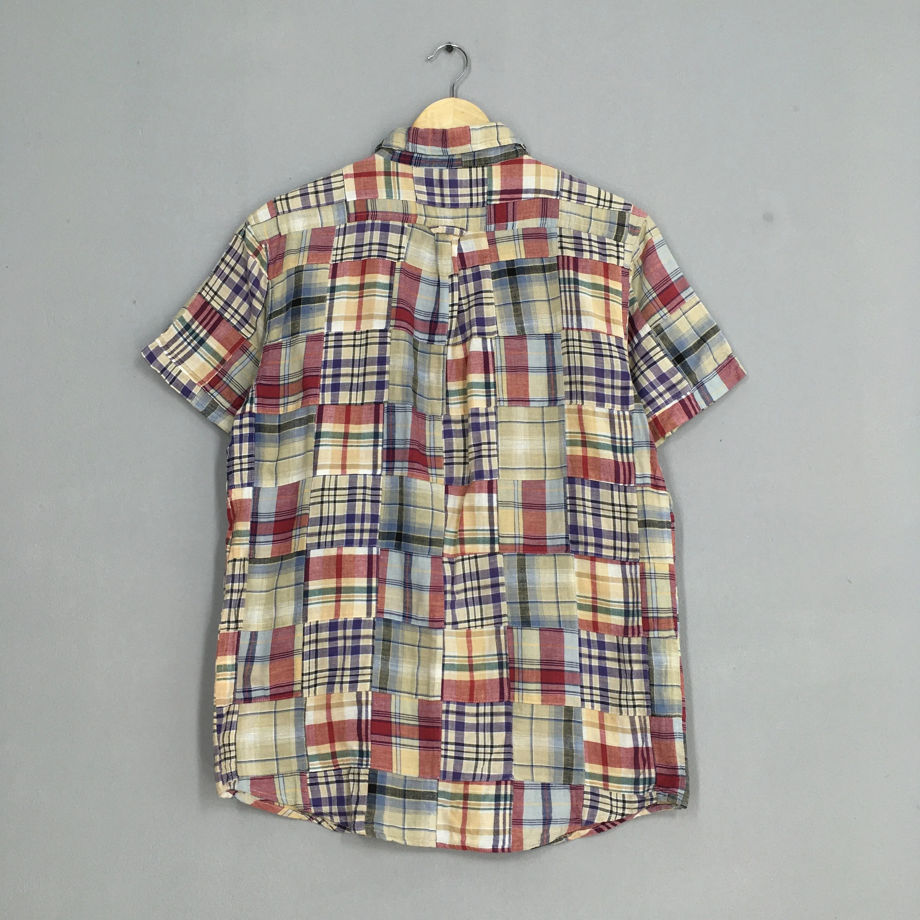 Patchwork Checkered Flannel Shirt Large