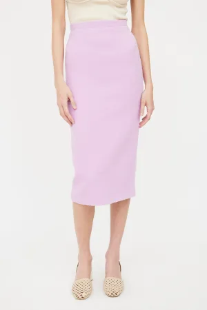 Purple Boucle Pencil Skirt