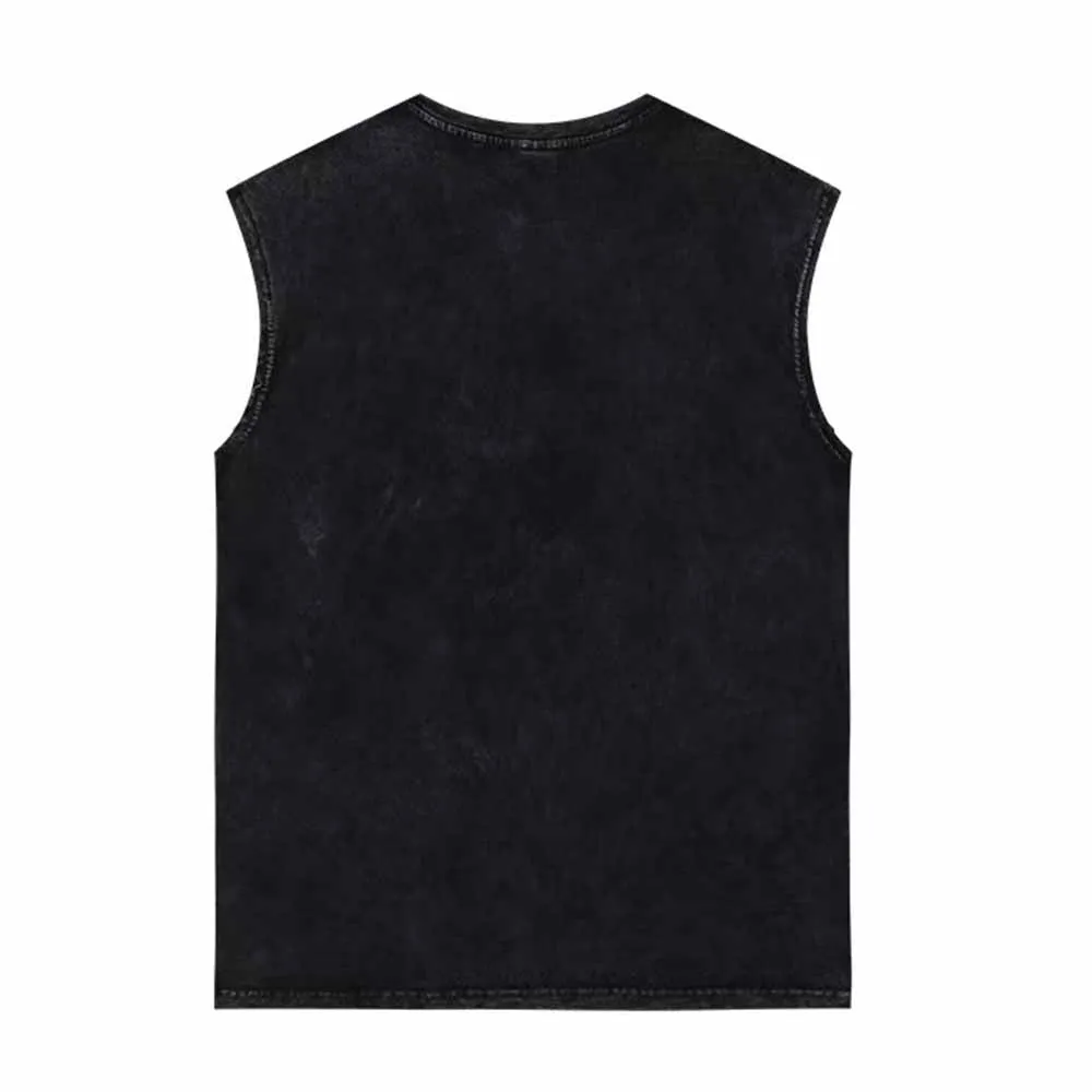Ride Safe Yeah Biker Vintage Washed Vest Top