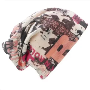 Rock N Roll Colorful 3 in 1 Jersey Beanie Cap