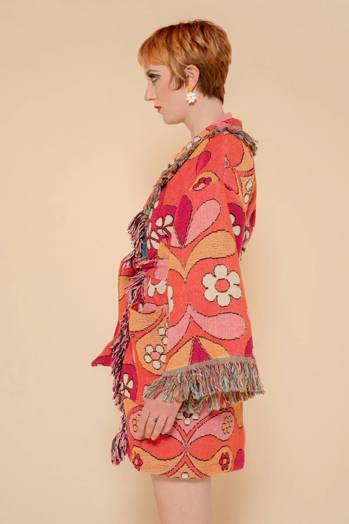 Rose Daisy Blanket Robe Coat