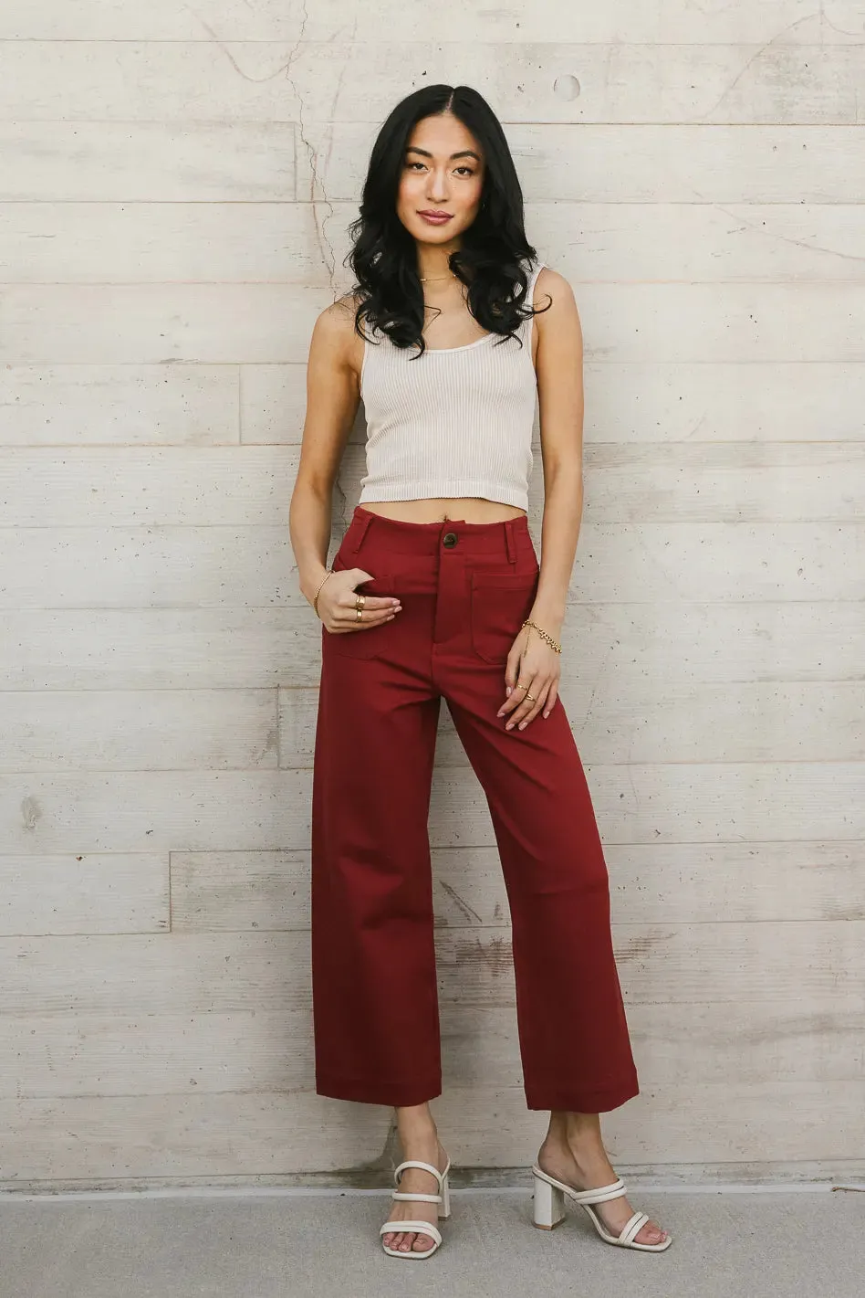 Sadie Wide Leg Pants in Brick - FINAL SALE