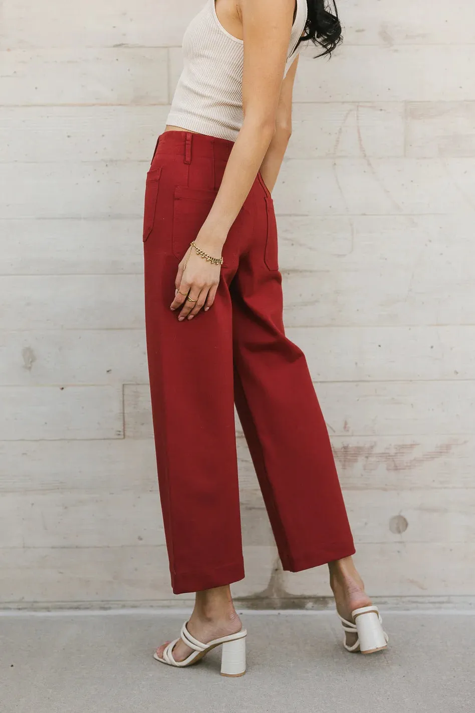 Sadie Wide Leg Pants in Brick - FINAL SALE