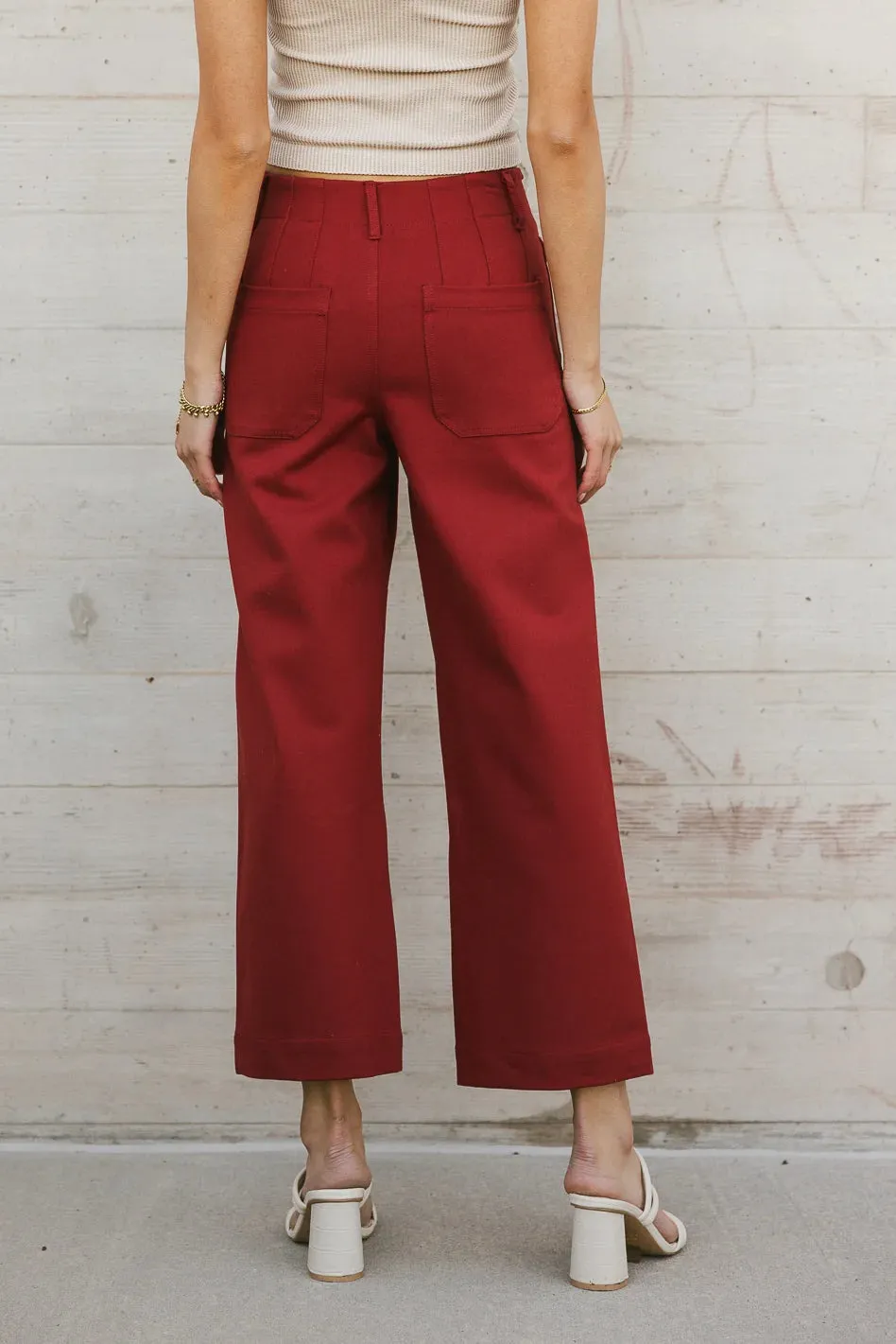 Sadie Wide Leg Pants in Brick - FINAL SALE