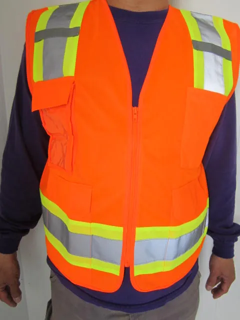 Safety Vest with Pull up Zipper FAB-21132