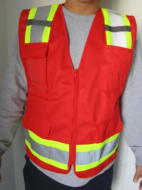 Safety Vest with Pull up Zipper FAB-21132