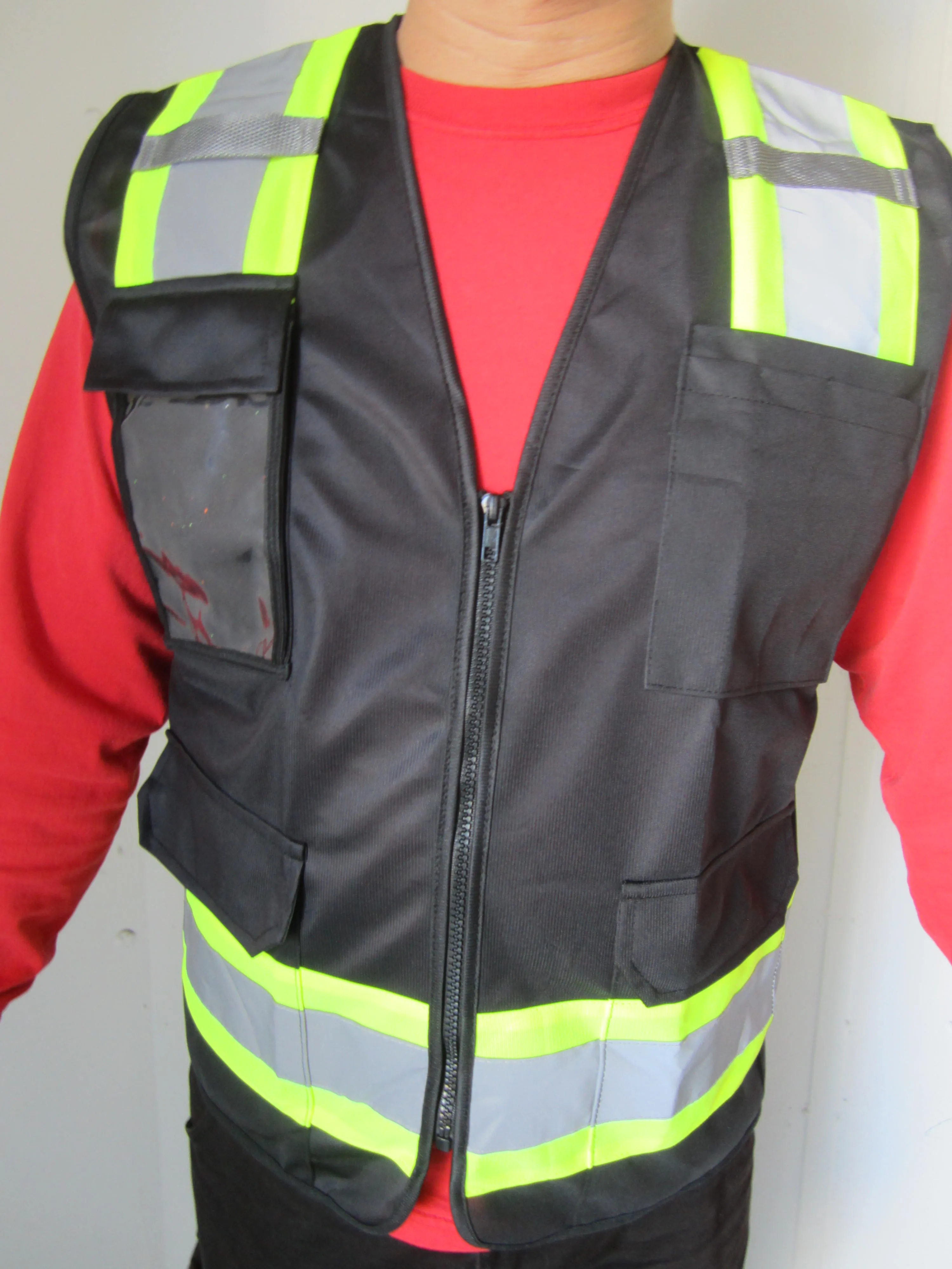 Safety Vest with Pull up Zipper FAB-21132