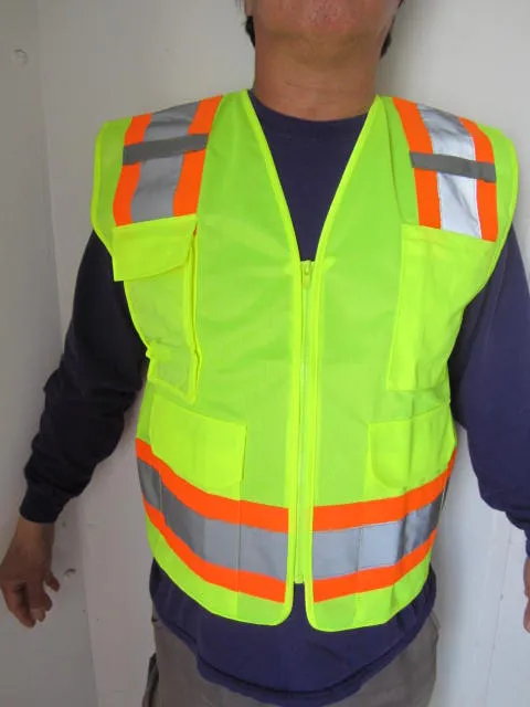Safety Vest with Pull up Zipper FAB-21132
