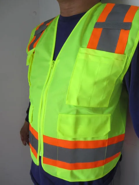 Safety Vest with Pull up Zipper FAB-21132