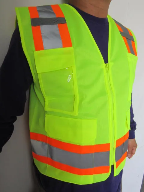 Safety Vest with Pull up Zipper FAB-21132