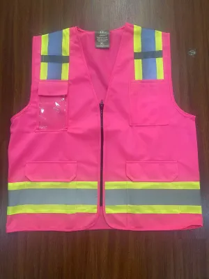Safety Vest with Pull up Zipper FAB-21132