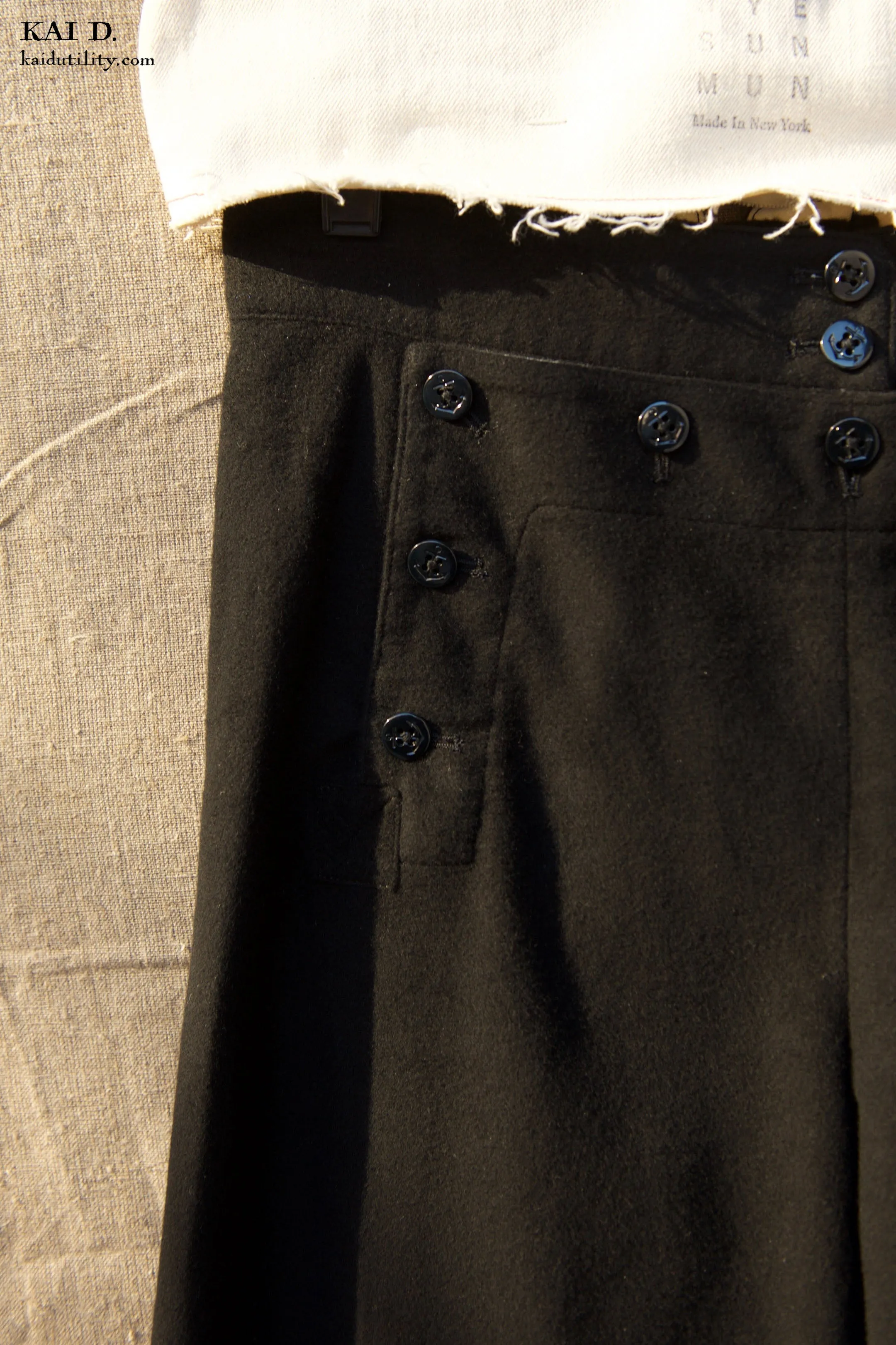 Sailor pants - Japanese Moleskin - Black - XS, S, M , L