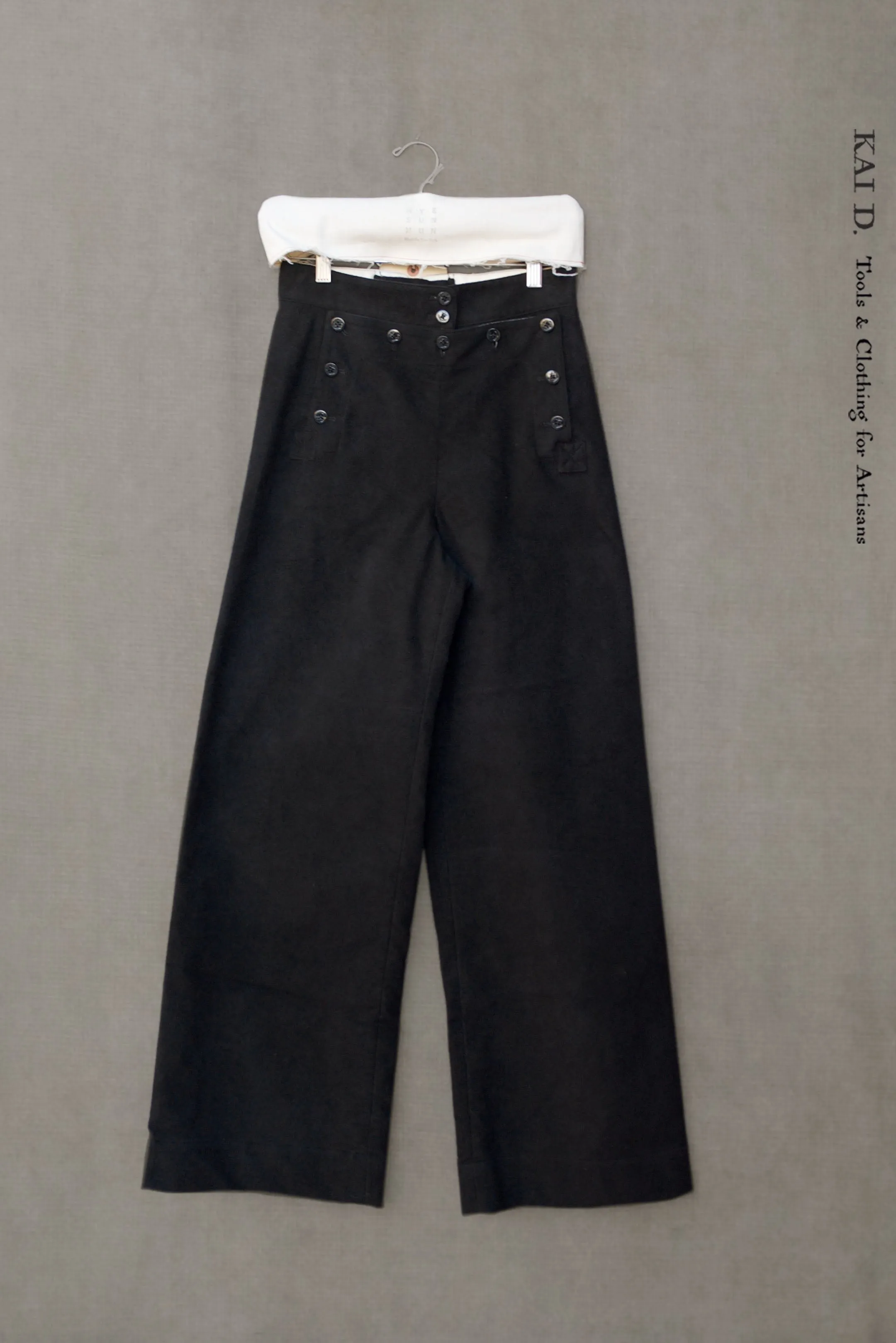 Sailor pants - Japanese Moleskin - Black - XS, S, M , L