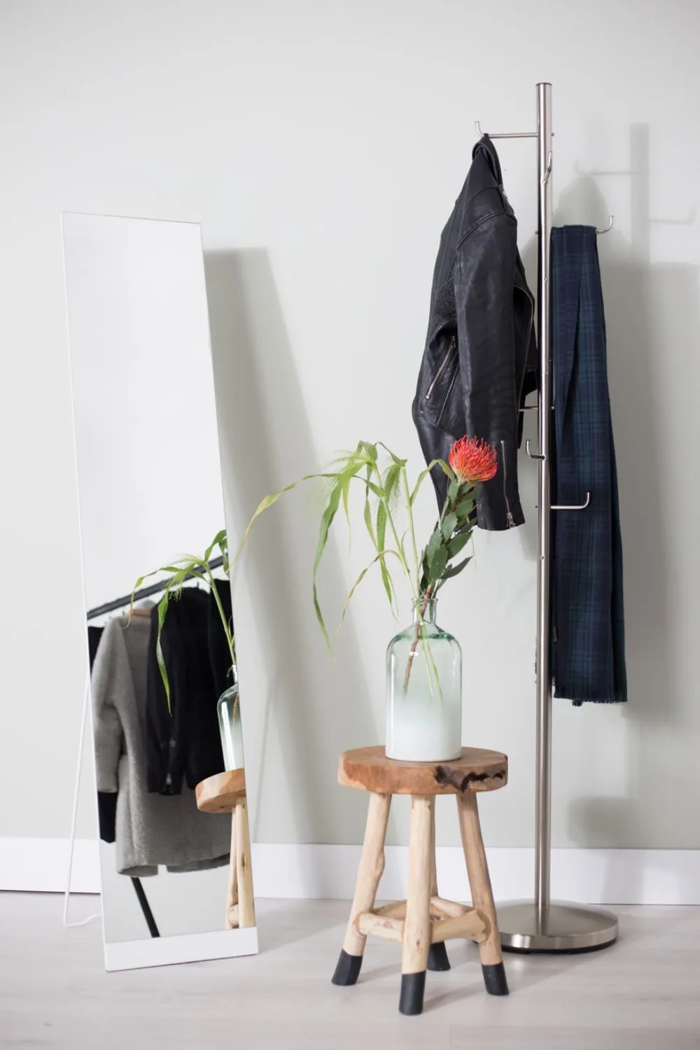 Silver Free Standing Coat Rack | DF Hooked