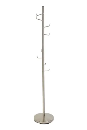 Silver Free Standing Coat Rack | DF Hooked