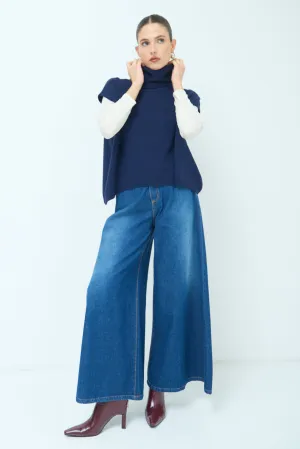 Sleeveless turtleneck knit vest wholesale