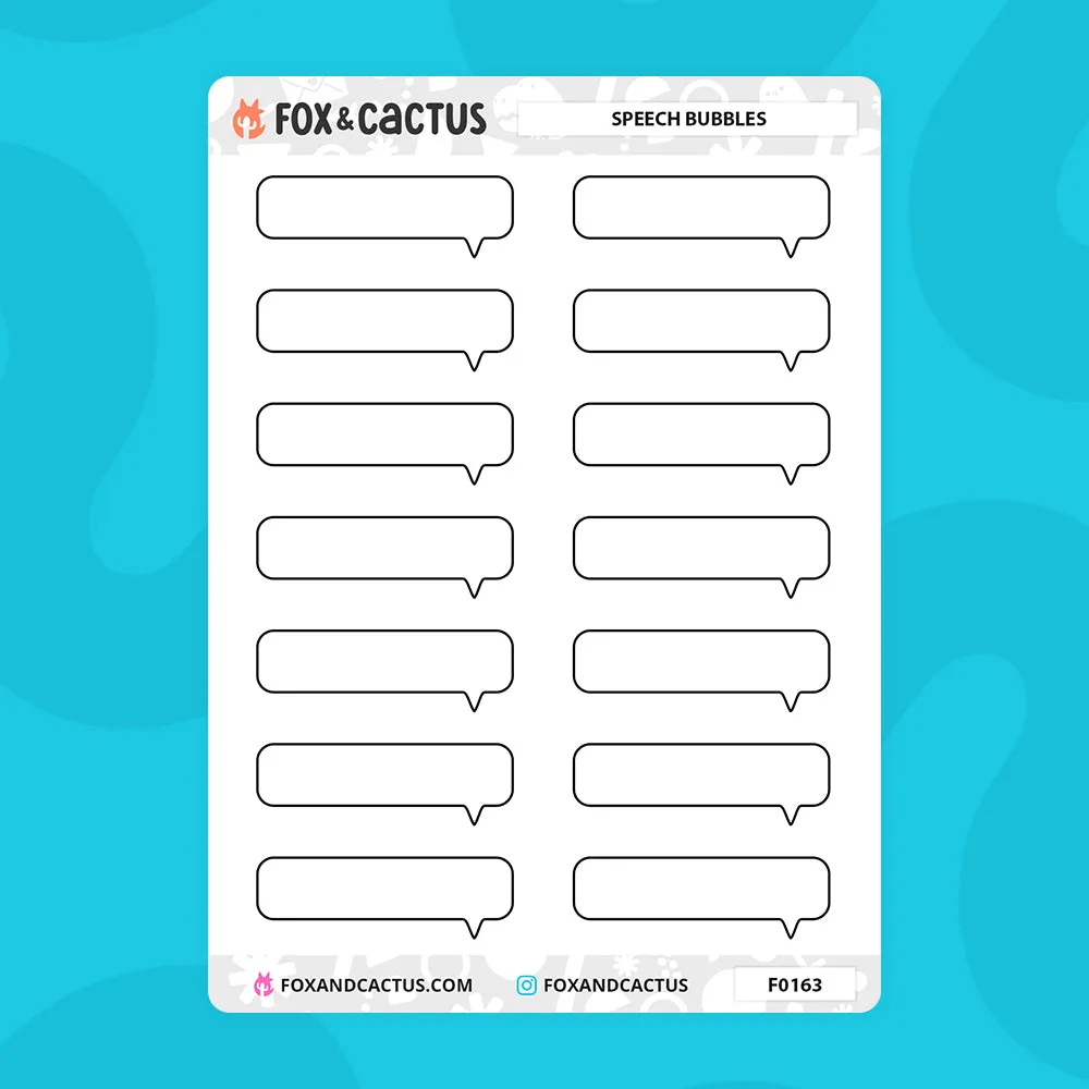 Speech Bubble Quarter Box Stickers