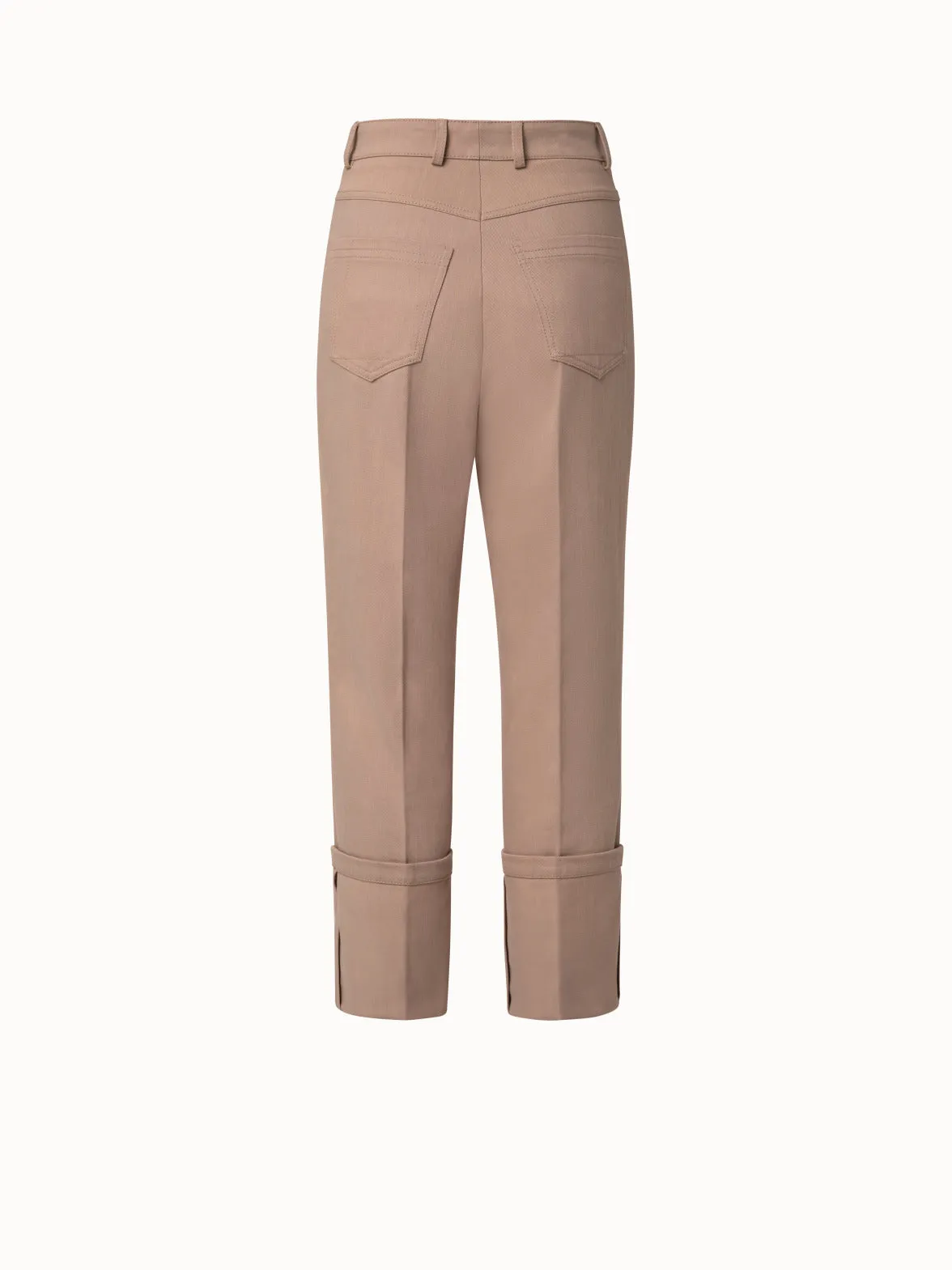 Stretch Denim High Waist Wide Leg Pants