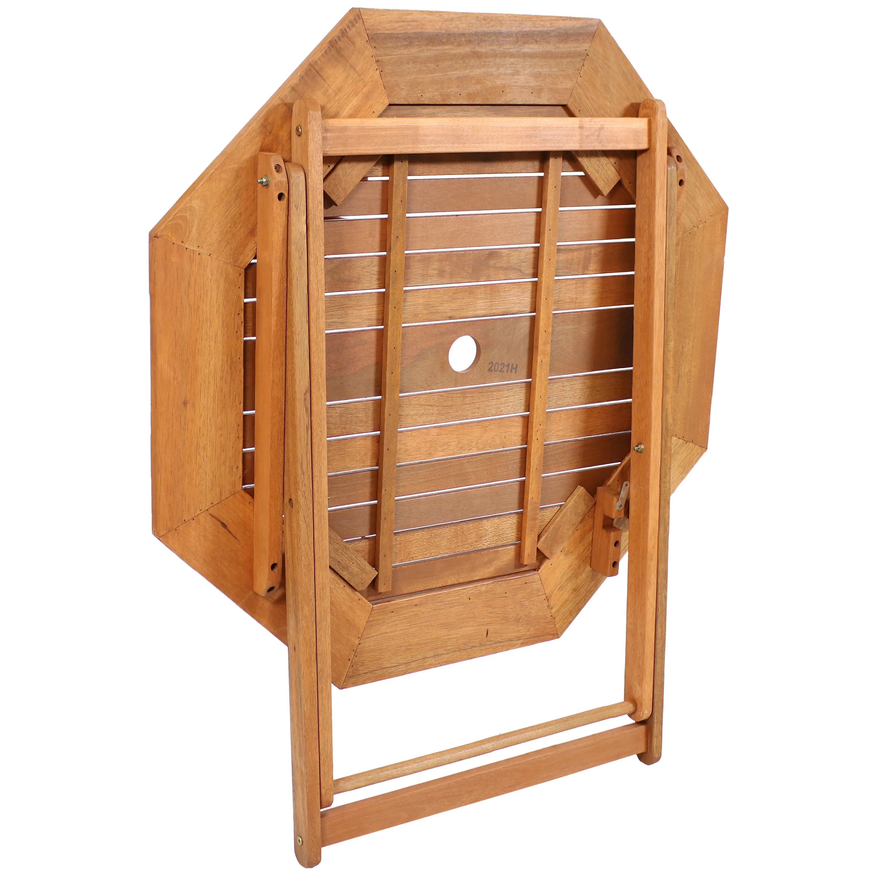 Sunnydaze Meranti Wood Octagon Outdoor Folding Patio Table